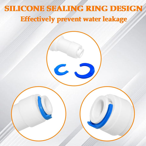 4 Pack 1/4inch to 3/8inch OD Quick Straight Push Connector for RO Water Systems Purifiers Filters