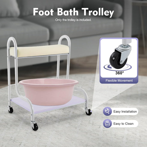 BGSHKAL 220.46 Lbs 4 2 Pedicure Cart Portable Trolley, Portable Esthetician Trolley Cart Pedicure Foot Rest Weight