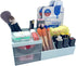 Vanity Makeup Organizer, Cosmetic Storage Box for Office Supplies, Mini Desk Storage for Bathroom or Dresser (Blue)