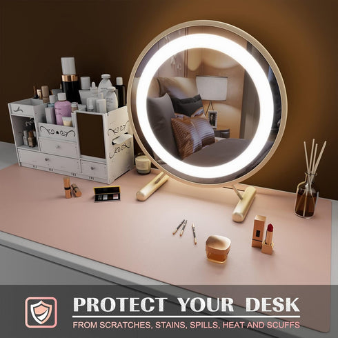 K KNODEL Pink Small Desk Mat, Office Desk Pad, 23.6"x13.8", Computer Mat, Desk Protector, Writing Pad