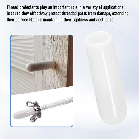 shiguan 1/4" -50 Pack Screw Thread Protectors for Storm Hurricane Shutters Bolts White