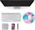 Mouse Pad, Non-Slip Rubber Base with Stitched Edge, Small Gaming Round Mouse Pad, 7.87 x 7.87 Inch