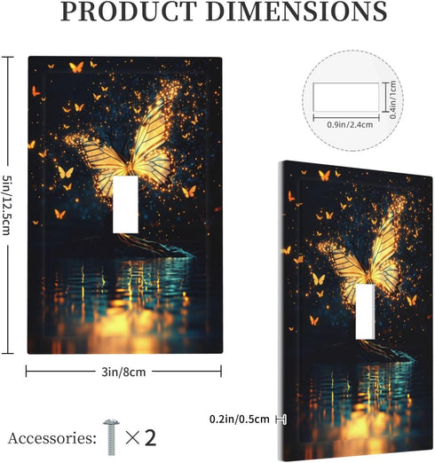 Sturin 1 3X5 Glowing Butterfly Wall Plate Light Switch Cover Gang Single Toggle Toggle Switch Art Plates