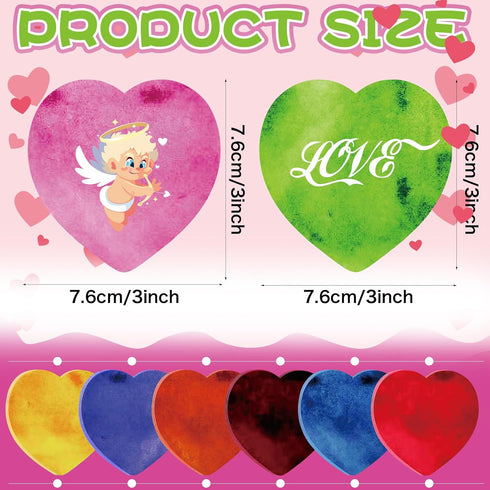 BBTO 720 Sheets Heart Shaped Sticky Notes, 3 x 3 Inch Colorful Memo Pads for Valentine's Day, Removable