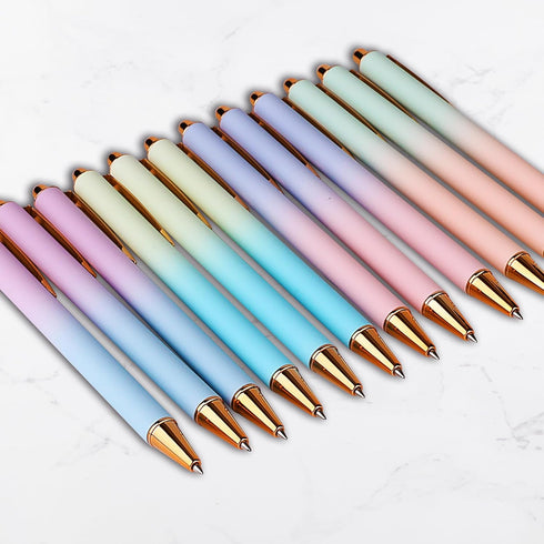 WY WENYUAN Gel Pens, 12 pcs Black Ink Fine Point Smooth Writing Pens, Cute Office School Supplies Gifts