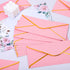 Whaline 50Pcs Pink Business Envelopes with Gold Foil Border, Self-Adhesive Seal for Office, Weddings, Birthdays