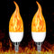 Kakolvan E12 LED Flickering Candelabra Flame Effect Light Bulbs - 3 Modes Flicker