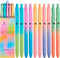 Gel Pens 10 Pcs Black Ink with Comfortable Silicone Grip, 0.7mm Fine Medium Point, Aesthetic Gradient Color