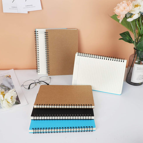 EUSOAR Spiral Ruled Notebook - A5 12 Packs, 5.5" x 8.3", 120 Pages Lined Travel Writing Notebooks, 3 Colors Covers