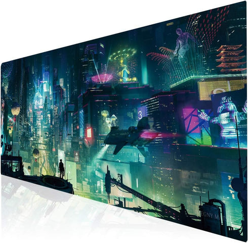 Extended Gaming Mouse Pad, Portable Mat for Keyboard & Mouse with Stitched Edges, 90x40