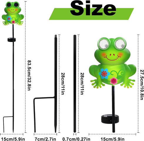 Rngmsi Garden Solar Lights Dynamic Eyes, Frog Solar Garden Lights Stake Outdoor Decorations, LED Lighting Frog Gifts