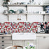 Yoillione 3D Mosaic Tile Sticker, Removable Wallpaper Tile Red, Self Adhesive Wall Tiles for Kitchen Backsplash