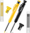 Hiboom 2 Pack Solid Carpenter Pencil with 14 Refill, Deep Hole Mechanical Pencil Marker with Sharpener