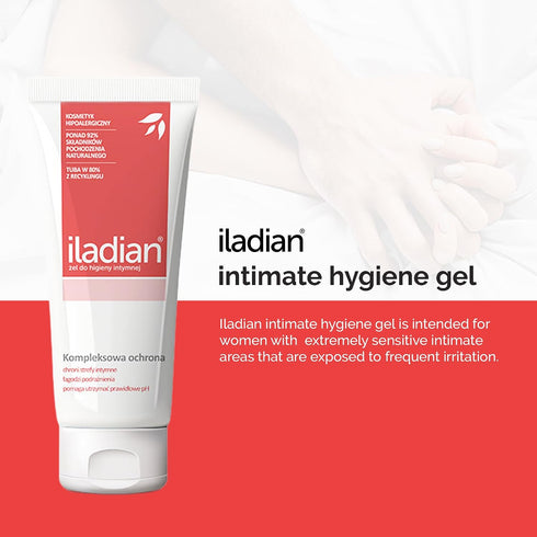 Iladian 180ml Intimate Hygiene Gel - Gentle Daily Care for Sensitive Areas - Maintains Proper pH, Soothes Irritation