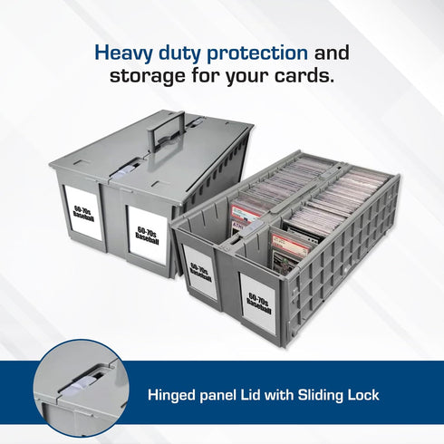 BCW 2-Row Graded Collectible Card Bin - Stackable Acid-Free Plastic Box for Customizable Card Storage