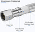 JUWO 16" Faucet Supply Line Extension - 3/8" x 3/8" Comp Stainless Steel Hose Connector for Large Sink