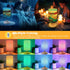 ORENGALLA Table Lamp for Bedroom Western Landscape Stained Glass Cactus Turquoise Modern Beside Lamp Home Southwestern