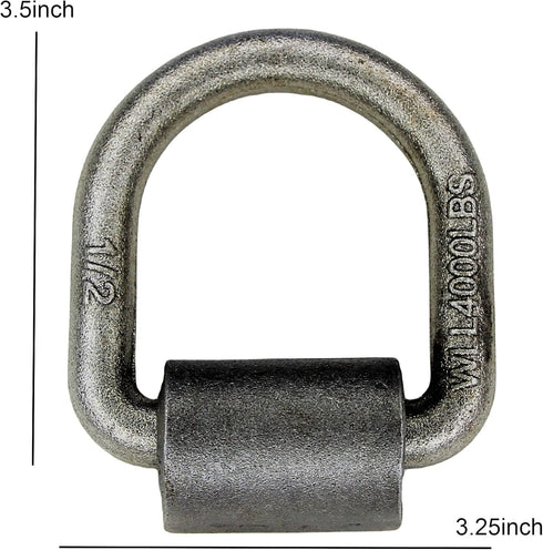 GRIPON 1/2-inch Weld-on Flip D-Ring Anchor, Pack of 12, 4,000lbs Working Load Limit Capacity