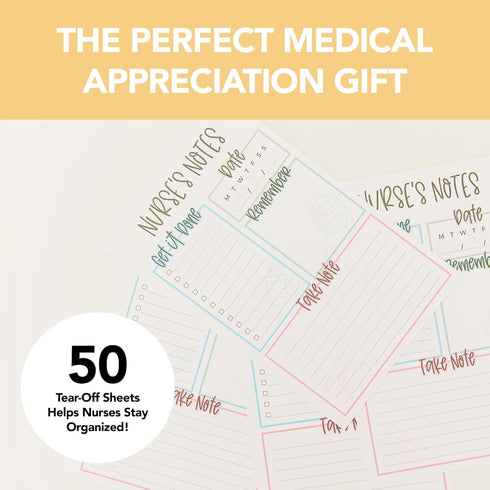 Tiny Expressions Nurse Notepads - 50 Tear-Away To-Do List Sheets, Nursing Planner & Desk Accessories, Made in the USA