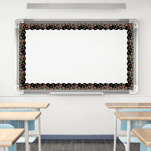 Whaline 32.8ft Mushroom Bulletin Board Borders - Woodland Mushroom Thicket Die-Cut Trim for Classroom Decor