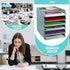 Tatuo 6 Pack Stackable Paper Trays, Plastic Letter Tray Desk Organizer for Classroom, Magazine File Documents, Blue