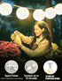 27.5FT 10 G40 Bulbs, Lantern String Lights Outdoor, White Lantern String Lights Plug in with Nylon Lanterns and LED