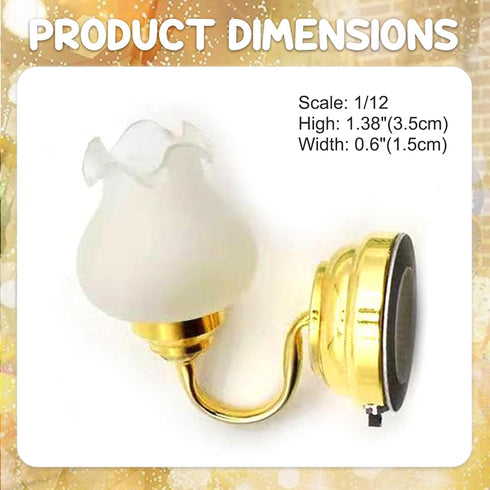 ANosteie 1: 12 Dollhouse Lights Scale Vintage Wall Sconces Dollhouse Lighting Tulips Shape Metal Wall Lamp for DIY