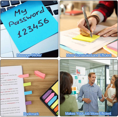 Sticky Notes Tabs for Page Markers, 2000 Pieces Arrow Index Page Flags with PU Box for Annotating Books