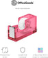 OfficeGoods Modern Acrylic Tape Dispenser - Non-Slip Rubber Holder, Perfect for Home, School, or Office Desk (Pink)