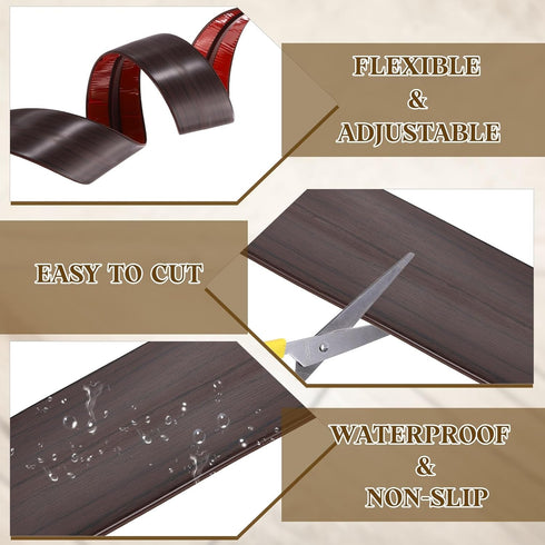 6.56 1.97" uxcell T-Molding Transition Strips, ft x (L x W) PVC Floor Flat Divider Strip Self Adhesive Vinyl Flooring