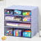Desk Organizer with 9 Drawers - 4 Tier Plastic Stackable Storage for Office, Makeup Organizer (Purple)
