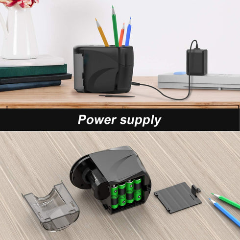 Electric Pencil Sharpener Heavy-Duty Helical Blade with Adapter/Battery Operated for No.2 Pencils