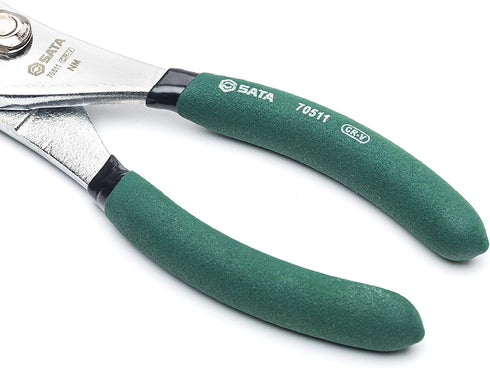 SATA 6-Inch Slip-Joint Pliers, Chrome Vanadium Steel Body with Green Handles