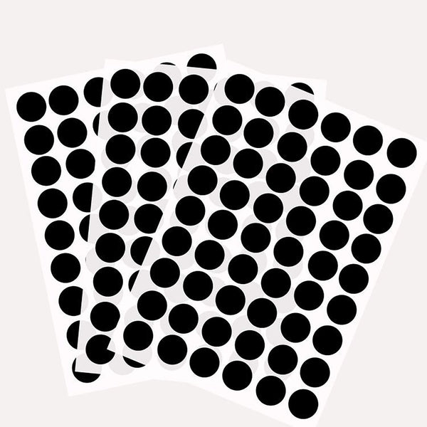 162 Pcs Self-Adhesive Plastic Screw Hole Covers Stickers, Black for Wood Furniture Cabinet Shelve Plate