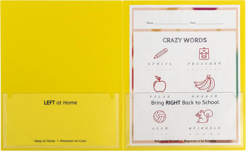 C-Line Classroom Connector School-to-Home Folders, Yellow, 25 per Box (32006)