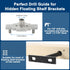 Floating Shelf Bracket Dowel Jig Kit with 1/2" x 9" Drill Bit, Self Centering Drill Guide for Floating Shelf