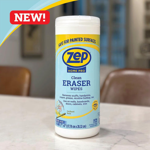 50 count- R59112- Zep Home Pro Clean Eraser Wipes Removes Scuffs, Handprints, Crayon, Greese for use on Walls