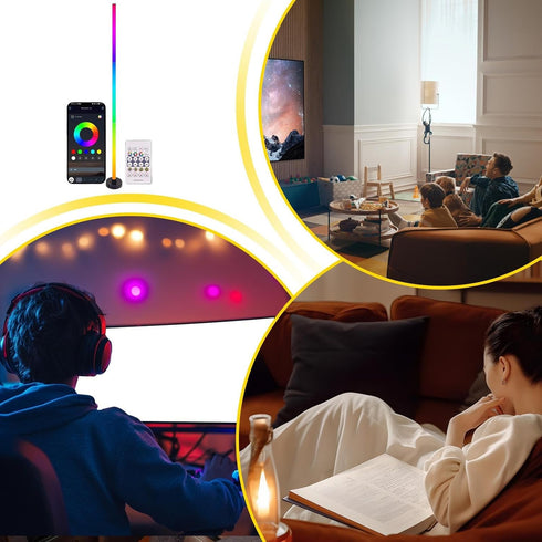 Generic LED Floor Lamp - Corner Standing Light, Modern Room Decor, App and Remote Control RGB Ambient Lighting, | RGB