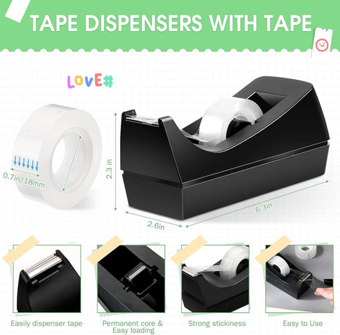 Jutom 20 Pcs Desk Staplers, Tape Dispensers, Pen Holder Set for Office Supplies with Standard Staples
