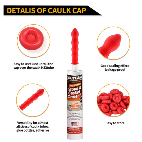 Caulk Cap for Seal Caulking Tubes, Pack of 100 Caulk Saver Sealer Caps for Silicone and Roofing Cement