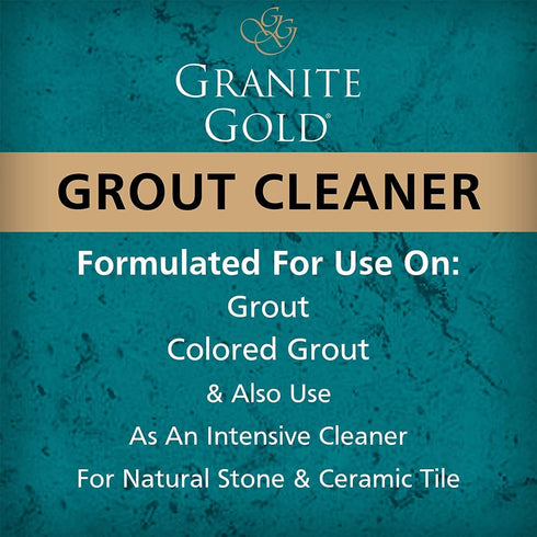 64 24 4 Granite Gold Grout Cleaner Spray with Brush for Stone, Ceramic, Glass & Colored Grout, Fluid Ounces + Fluid