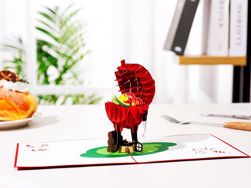 Liif BBQ Steak And Grill Barbecue Father's Day Pop Up Card, 3D Greeting Card for All Occasions