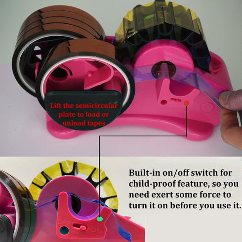 Heat Tape Dispenser Sublimation, Multiple Roll Cut for 1" and 3" Core, Semi-Automatic with Compartment Slots