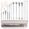 Glarks 17Pcs Micro Lab Spoon Kits, Tiny Mixing Spatula, Long Sampling Spoon for Powders, Gel Cap Capsule Filler
