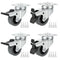 2 inch Swivel Casters Set of 4, Non Marking TPR Rubber Wheels