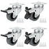 2 inch Swivel Casters Set of 4, Non Marking TPR Rubber Wheels