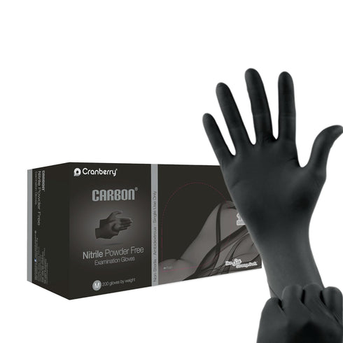 Cranberry USA CR3235 Carbon Nitrile Powder Free Exam Gloves - 3.2 mil, Black, X-Small, Pack of 200