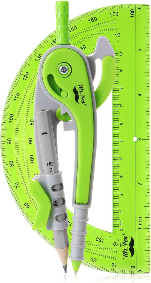 Mr. Pen Compass and Protractor Set - Geometry Kit for Math, School Supplies with Compass and Protractor
