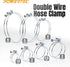 POWERTEC 70214 1-1/2 Inch Adjustable Double Wire Hose Clamp - 5 Pack for Pool, Spa & Pipe (Color May Vary)