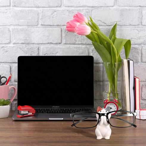 AOZUO Cat Glasses Holder, Cute Glasses Holder for Desk, Resin Eyeglasses Stand Sunglasses Stand Display Eyewear